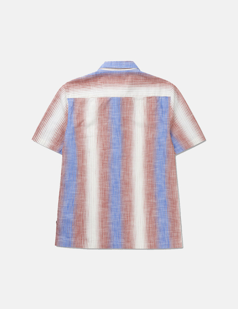 Chemise à Manches Courtes Wood Wood Thor Gradient Stripe - Bleu Vif