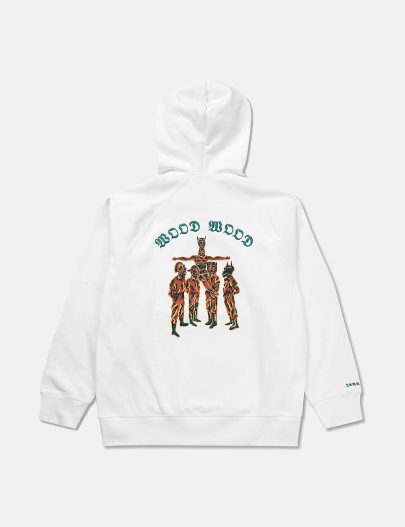 Wood WoodフレッドJCマスクフード付きスウェットシャツ-ホワイト