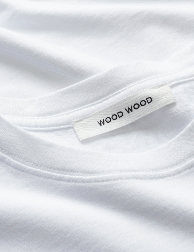 Wood WoodサミJCロゴTシャツ-ホワイト