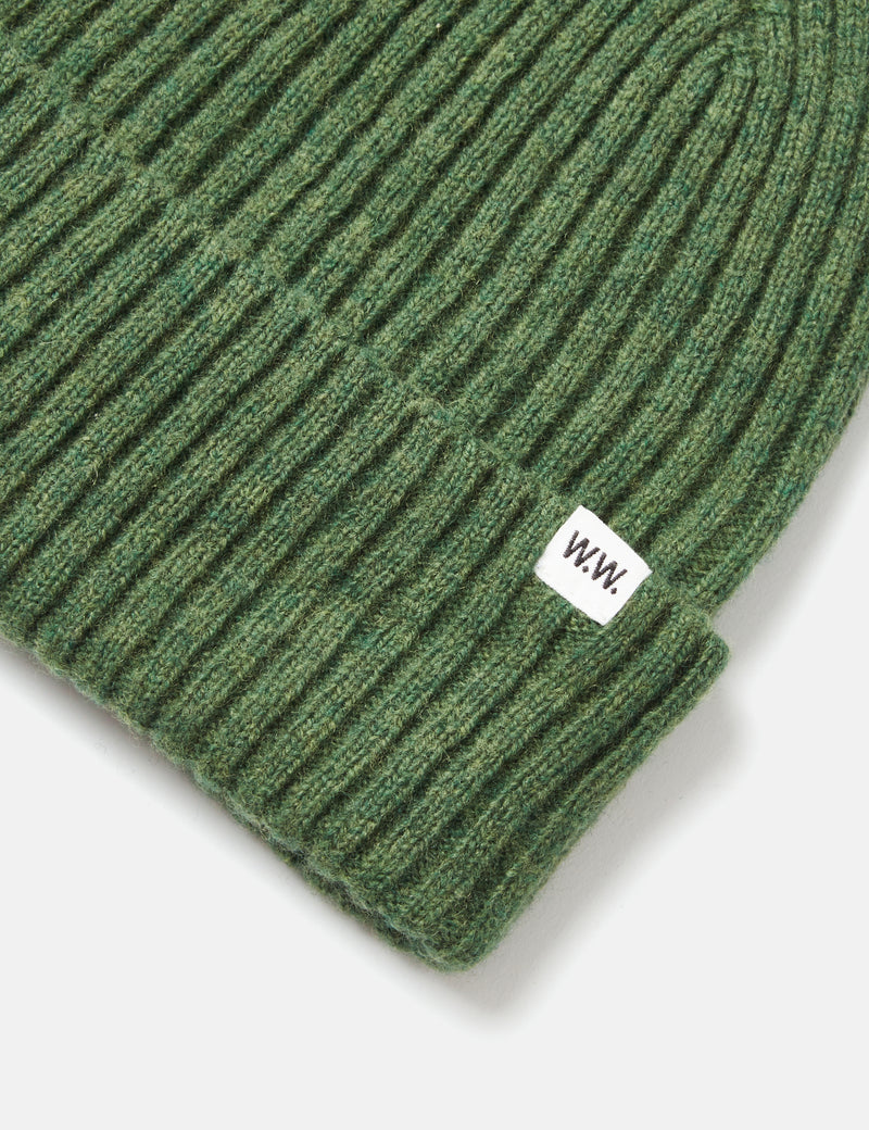 Wood Wood Luca Lambswool Beanie - Midori Green