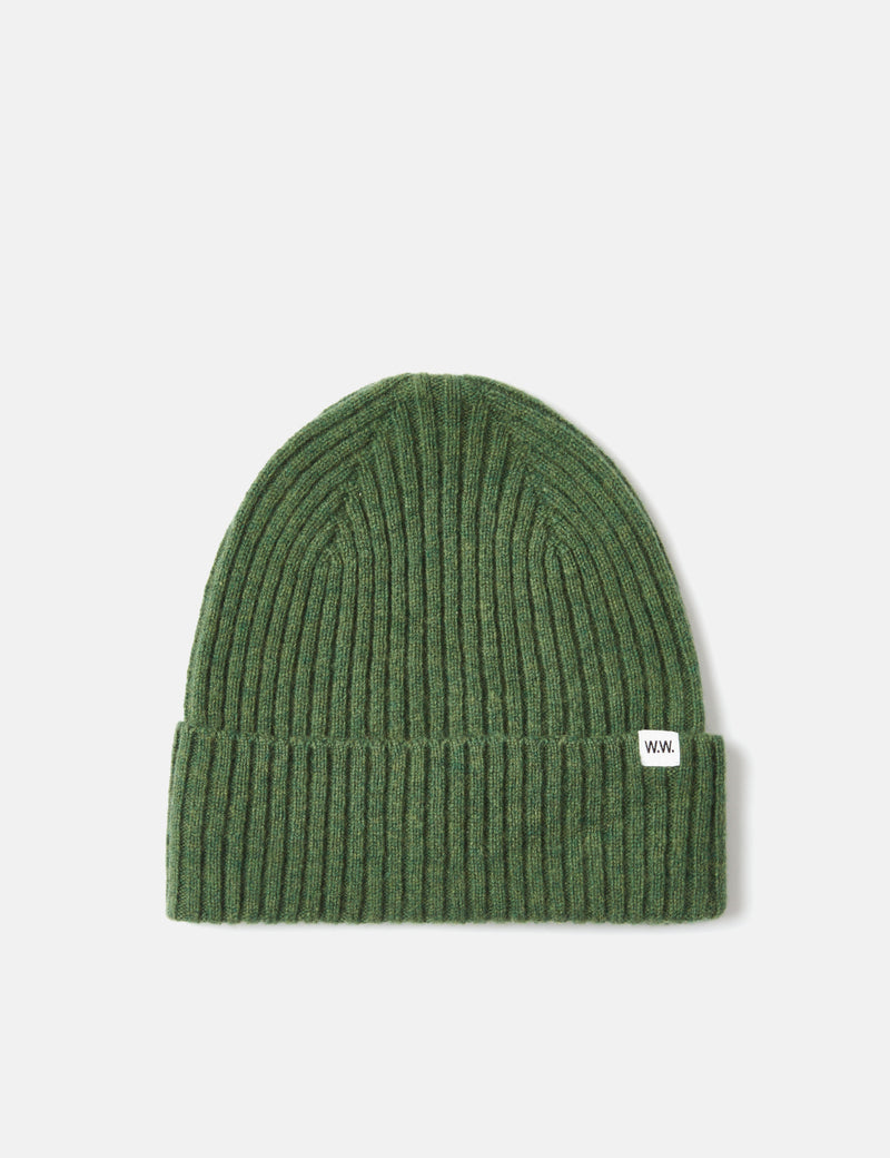 Wood Wood Luca Lambswool Beanie - Midori Green