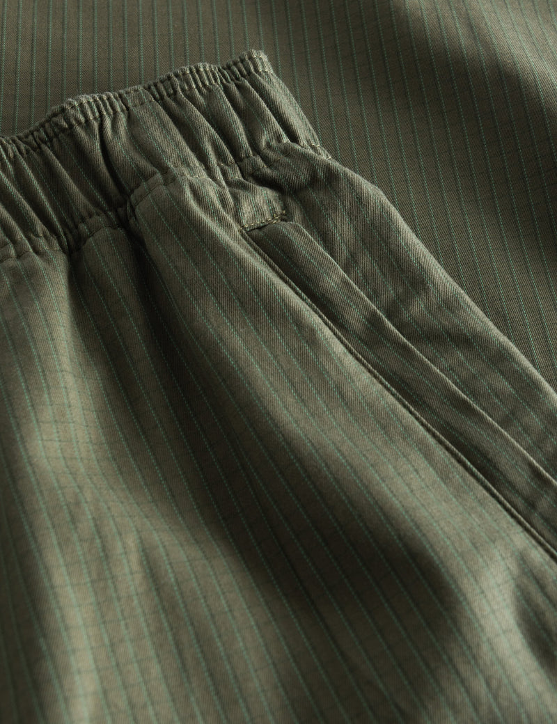 Wood Wood Stanley Crispy Check Trousers (Regular) - Olive Green