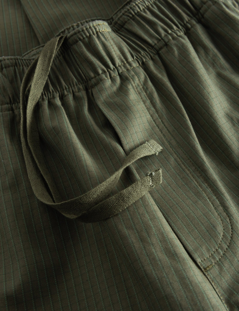 Wood Wood Stanley Crispy Check Trousers (Regular) - Olive Green