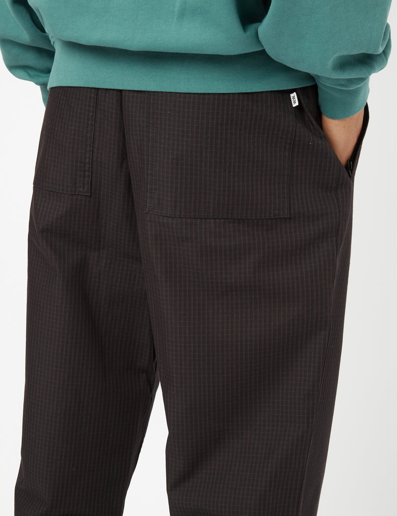 Wood Wood Stanley Crispy Check Trousers (Regular) - Black