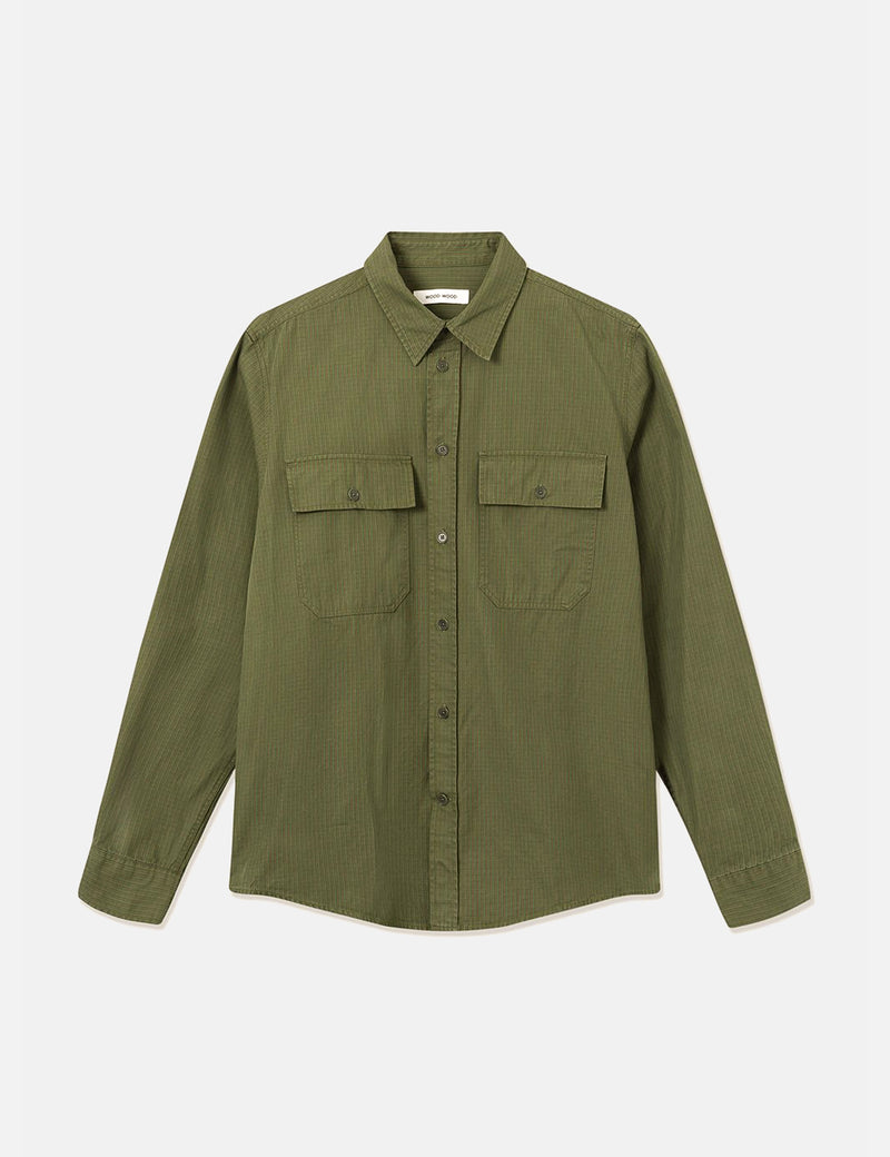 Chemise Wood Wood Avenir Crispy Check - Vert Olive