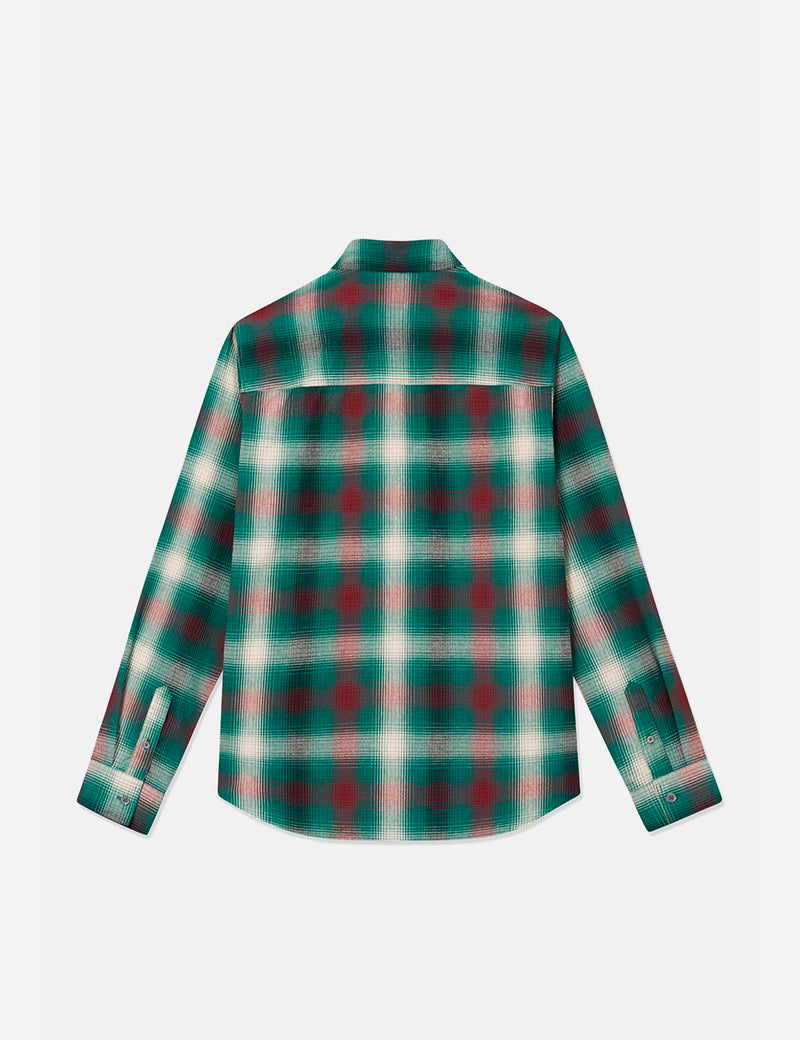 Wood Wood Avenir Gradient Flannel Shirt - Green Check