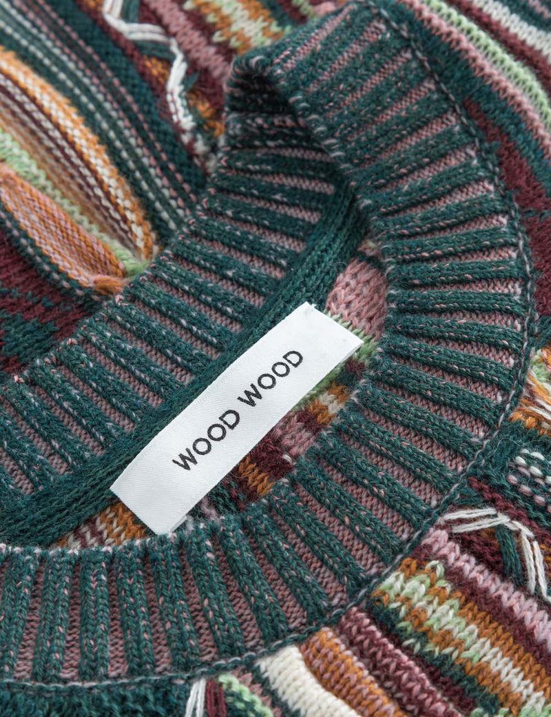 Wood Wood Beckett Coogi Knit Jumper - Beige Multi