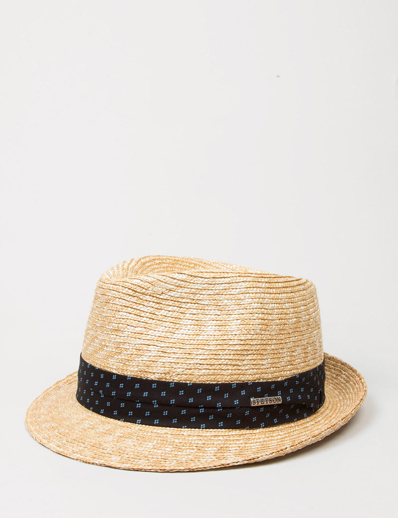 Stetson Ralston Wheat Straw Trilby Hat - Natural