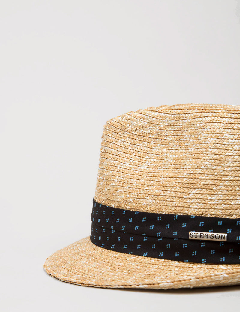Stetson Ralston Wheat Straw Trilby Hat - Natural