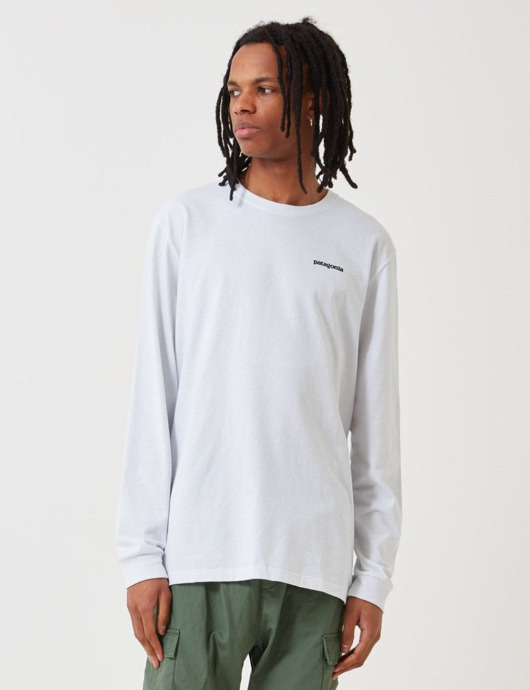 Patagonia P-6 Logo Responsibili-Tee Long Sleeved T-Shirt - White