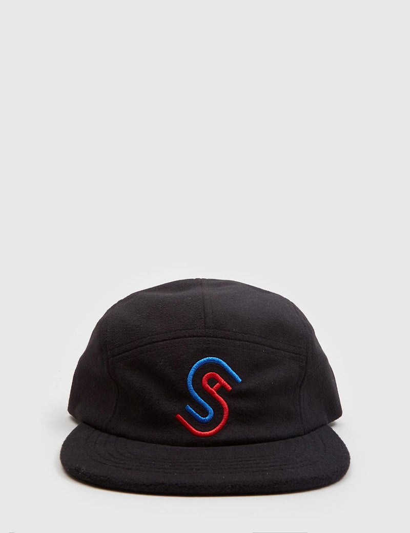 Stussy Foam Fleece USA Camp Cap - Black