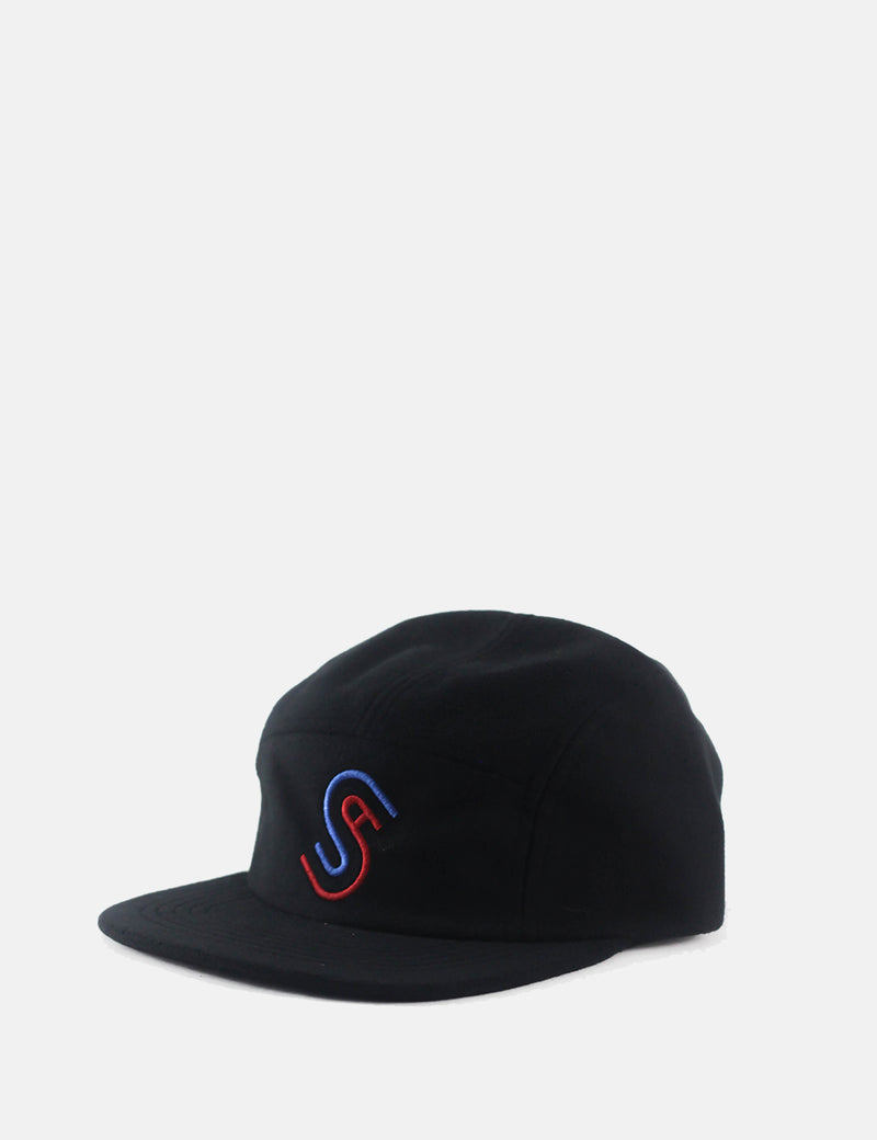 Stussy Foam Fleece USA Camp Cap - Black