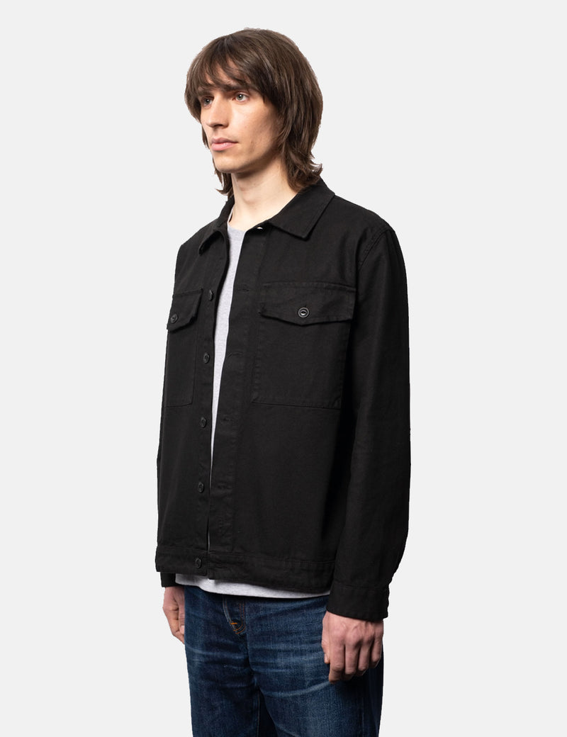Nudie Jeans Colin Canvas Overshirt - Black
