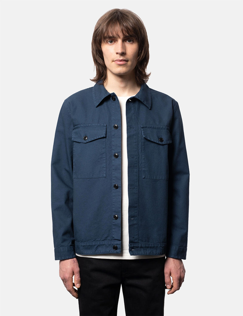 Nudie Jeans Colin Canvas Overshirt - Indigoblau