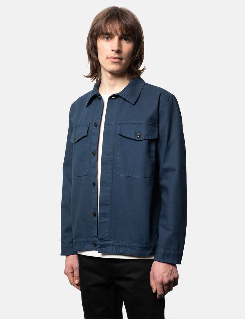 Nudie Jeans Colin Canvas Overshirt - Indigoblau