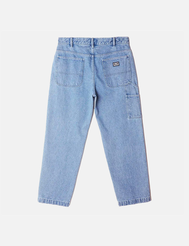 OBEY Hardwork Carpenter Trousers (Denim) - Light Indigo Blue