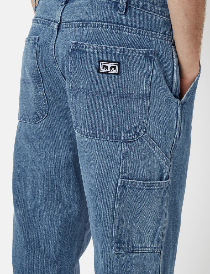 OBEY Hardwork Carpenter Trousers (Denim) - Light Indigo Blue