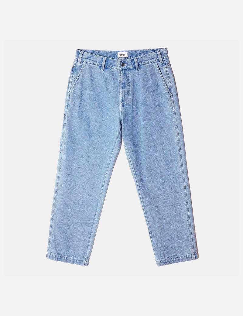 OBEY Hardwork Carpenter Trousers (Denim) - Light Indigo Blue