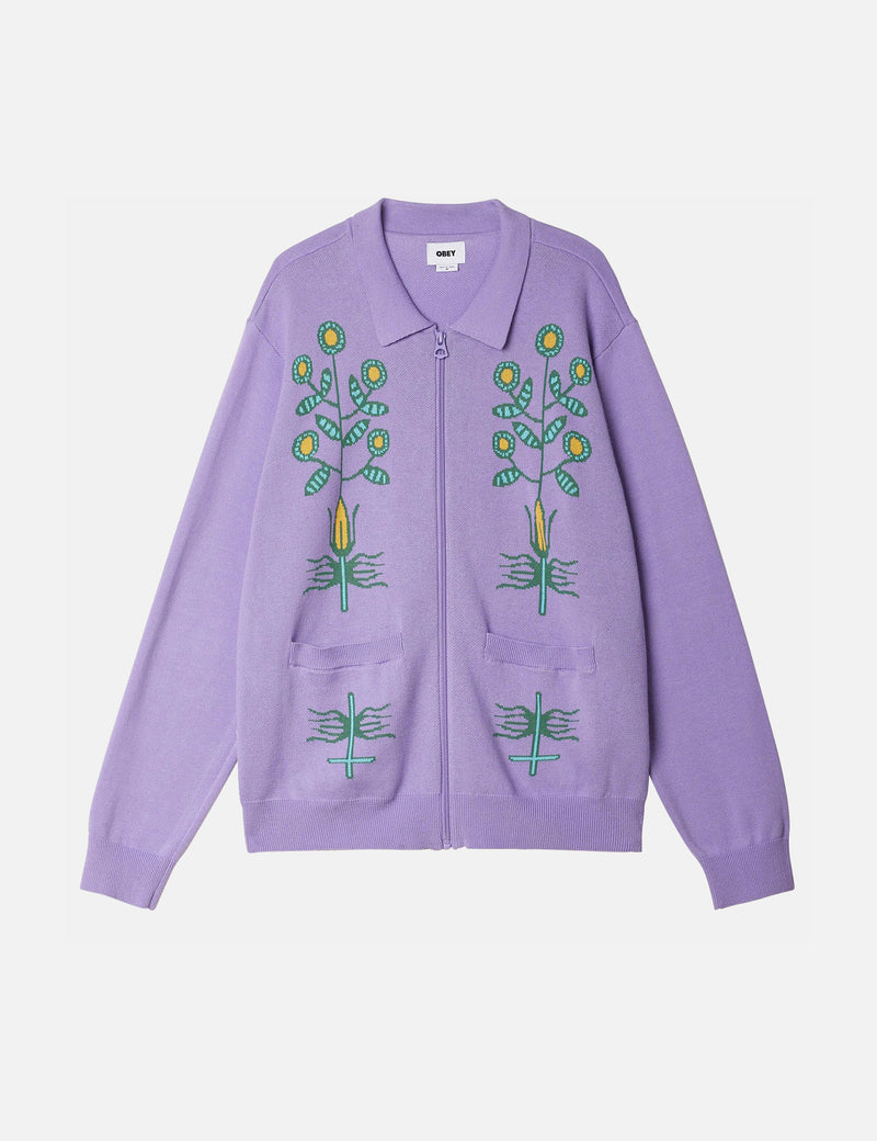 OBEY Totem Cardigan - Purple Flower