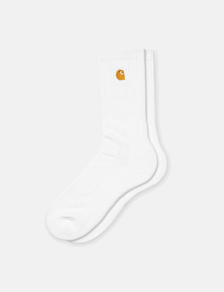 Chaussettes Carhartt-WIP Chase - Blanc/Or