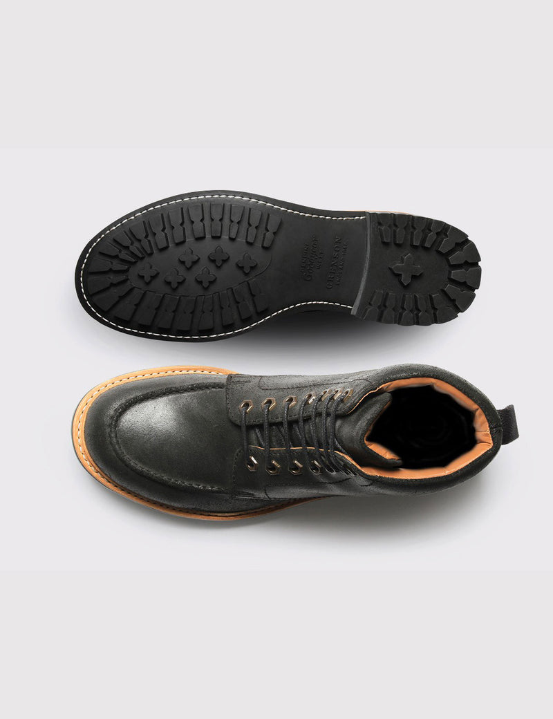 Grenson Otis Suede Boot - Black Roughout