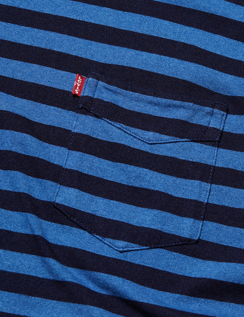 T-shirt Levis Sunset Pocket (Stripe) - Indigo/Bleu