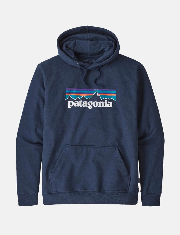 Patagonia P-6 로고 업라이즈 후디 - 클래식 네이비 블루