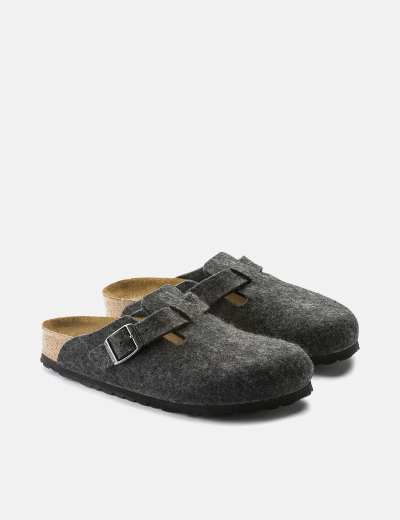 Femmes Birkenstock Boston Wool Felt (Étroit) - Gris Anthracite