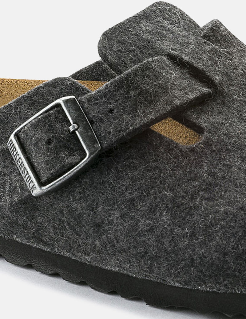 Femmes Birkenstock Boston Wool Felt (Étroit) - Gris Anthracite