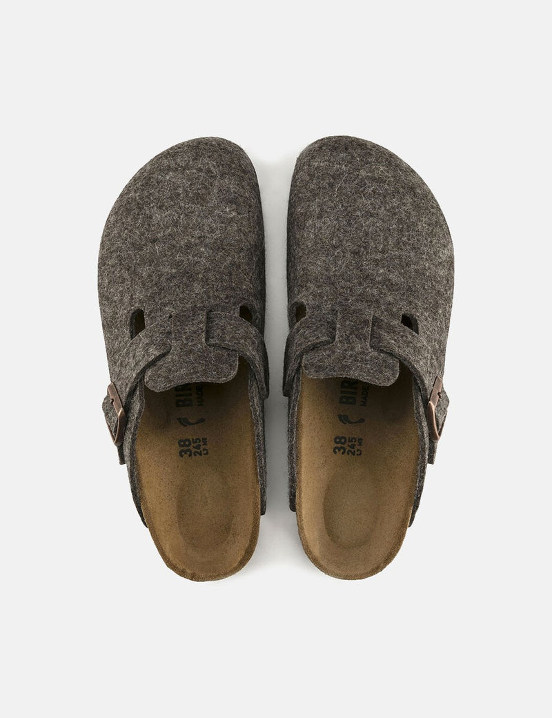 Birkenstock Boston Wollfilz (Normal) - Cacoa Brown