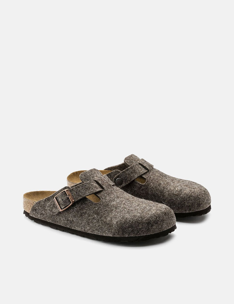 Birkenstock Boston Wollfilz (Normal) - Cacoa Brown