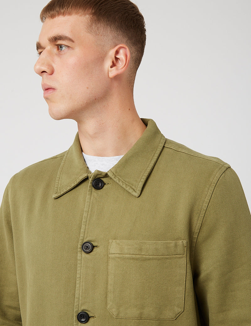 Nudie Jeans Barney Worker Jacket - Olive Green