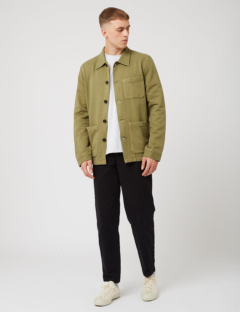 Nudie Jeans Barney Worker Jacket - Olive Green