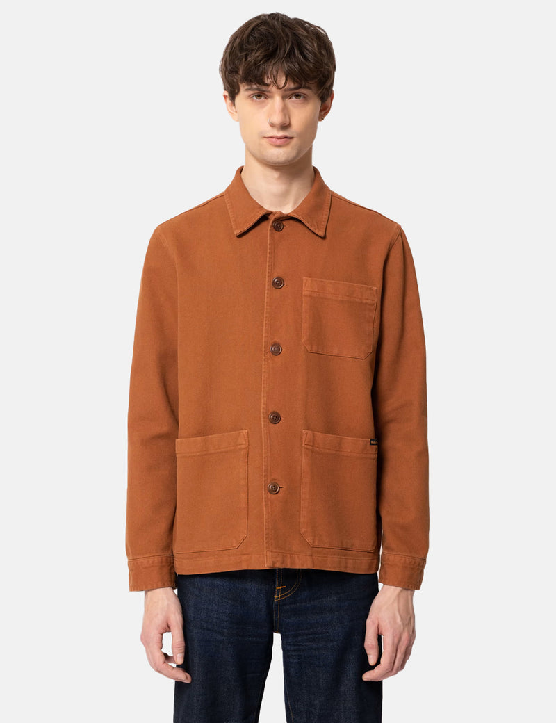 Nudie Barney Worker Jacket - Burnt Orange