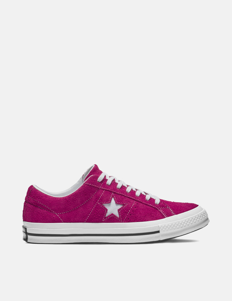 Converse One Star Ox Low Suede (162575C)-핑크 팝/화이트