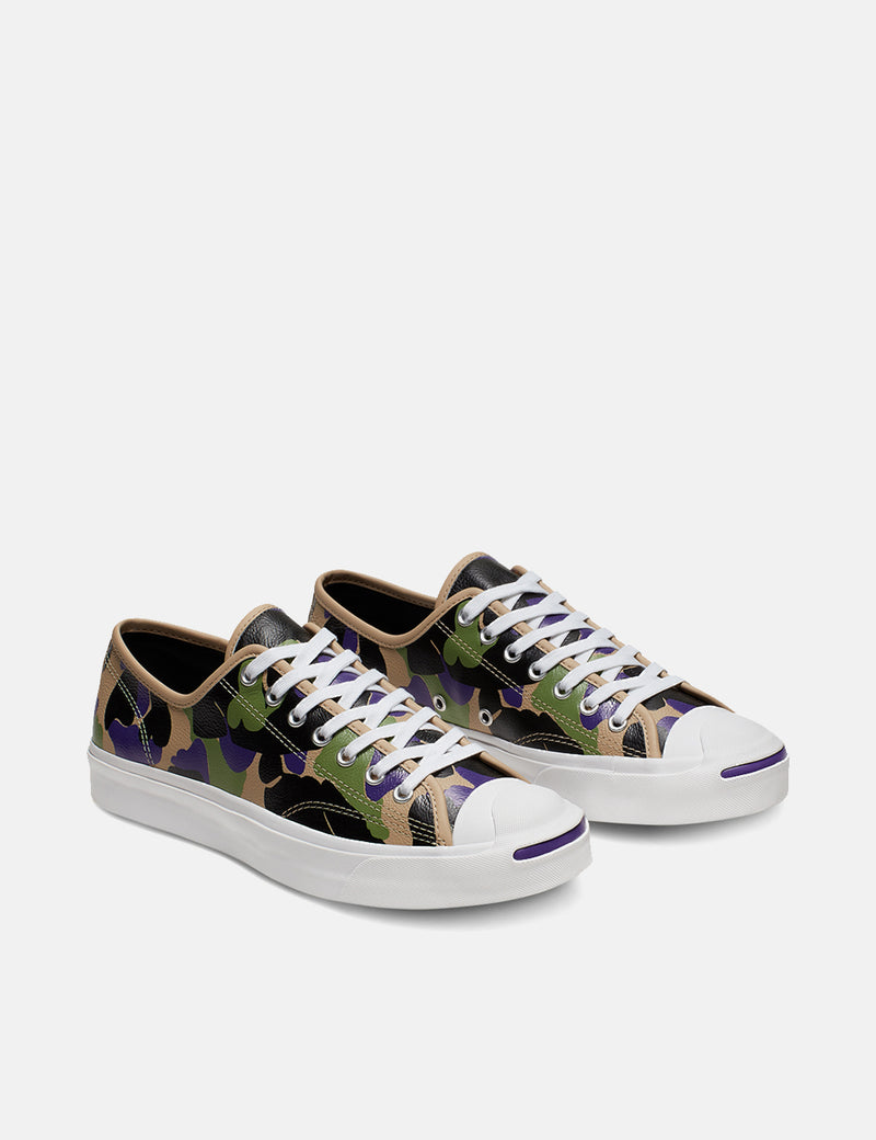 Converse 70's Archive Print Jack Purcell Low (165963C) - Black/Candied Ginger/Purple