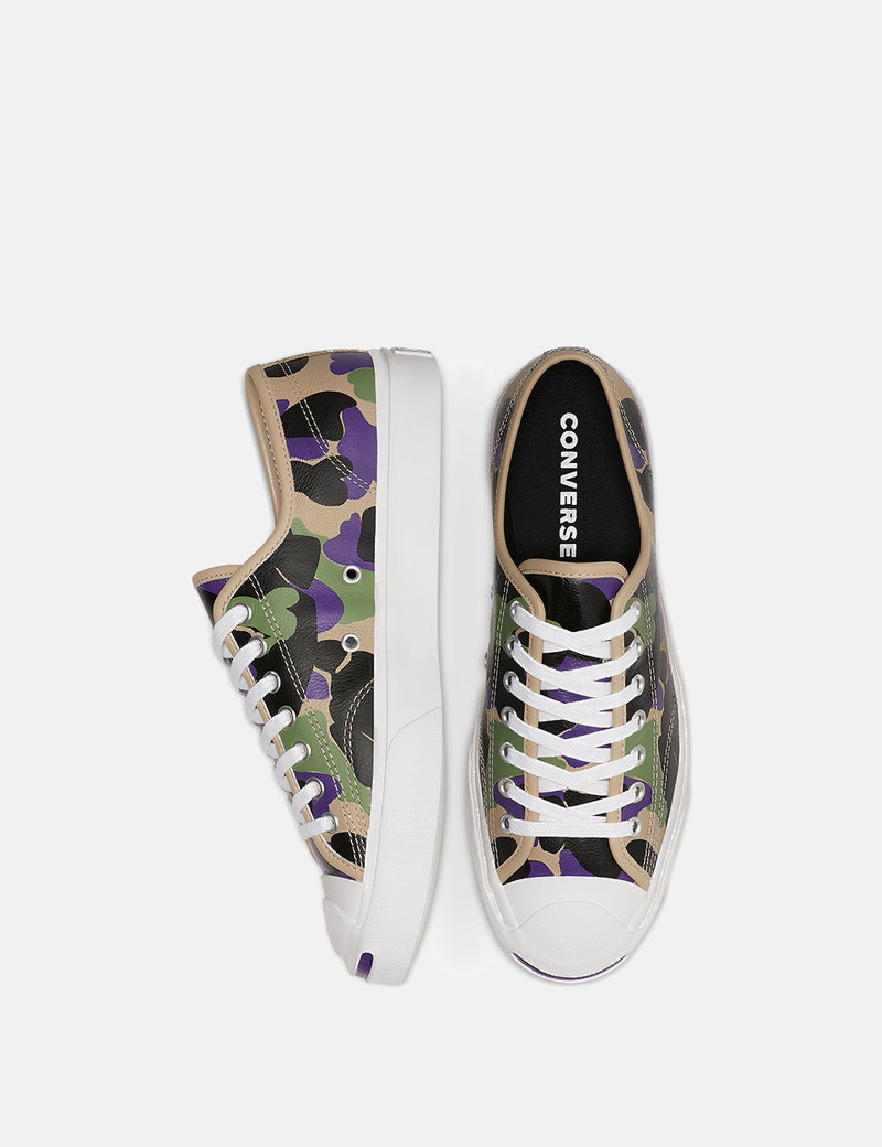 Converse 70's Archive Print Jack Purcell Low (165963C) - Black/Candied Ginger/Purple