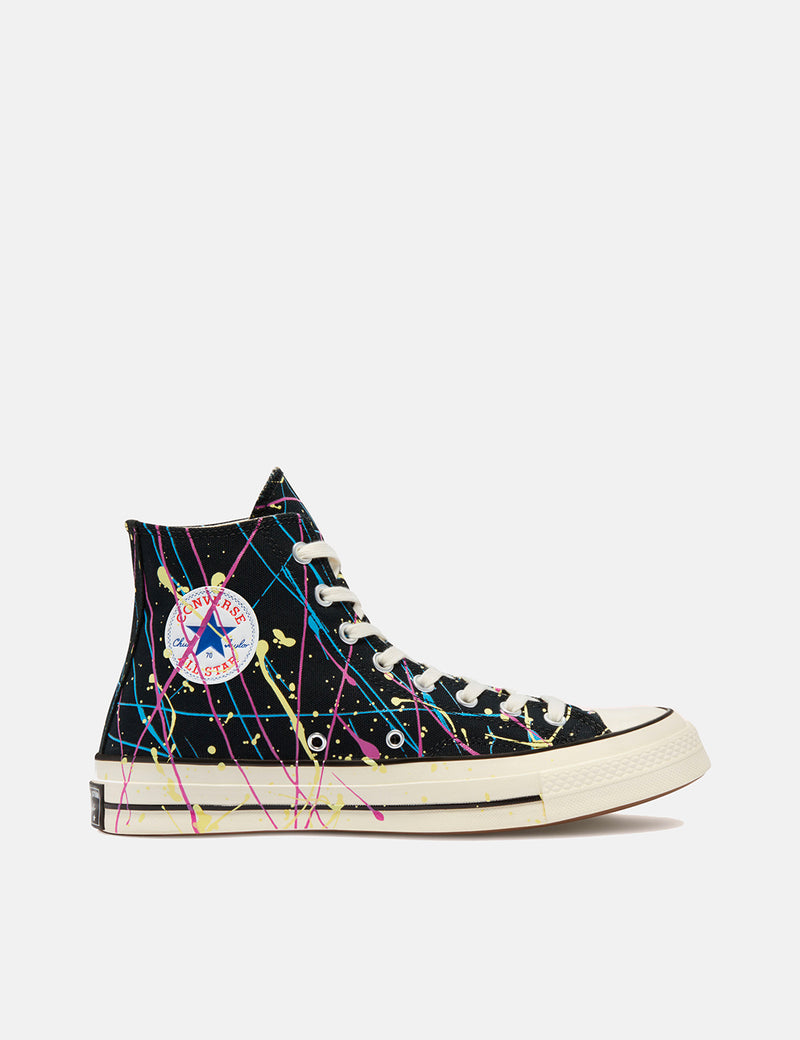 Converse 70's Archive Farbspritzer Chuck Taylor Hi (170801C) - Schwarz/Hyper Magenta/Reiher