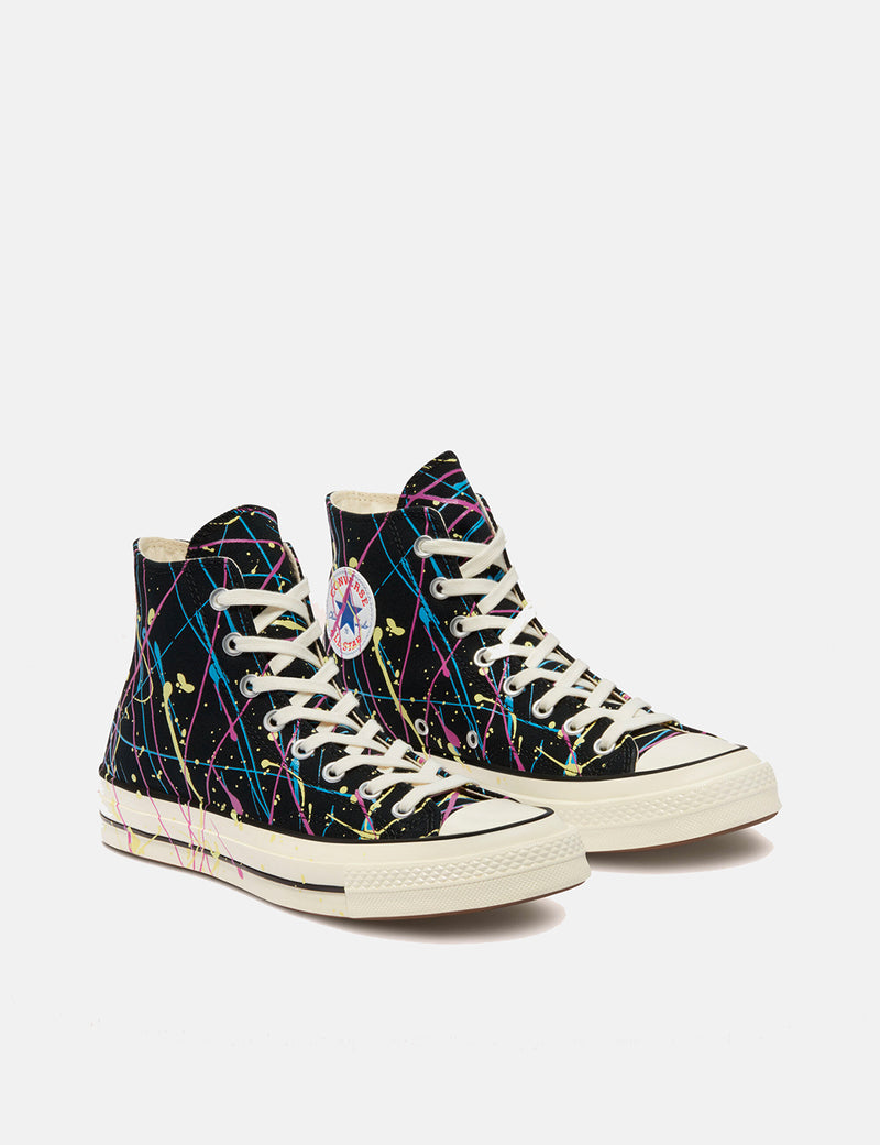 Converse 70's Archive Farbspritzer Chuck Taylor Hi (170801C) - Schwarz/Hyper Magenta/Reiher