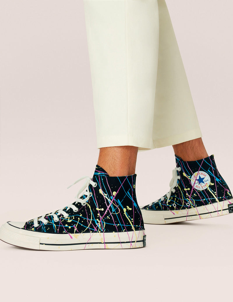 Converse 70 's Archive Paint Splatter Chuck Taylor Hi (170801C)-블랙/하이퍼 마젠타/백로