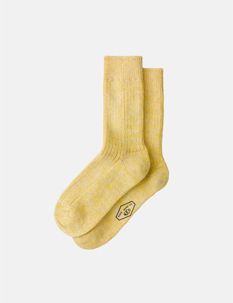 Nudie Chunky Sock Rebirth - Faded Sun Yellow