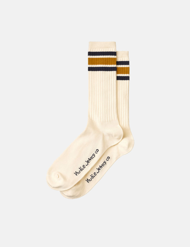 NudieAmundssonスポーツソックス-クリーム
