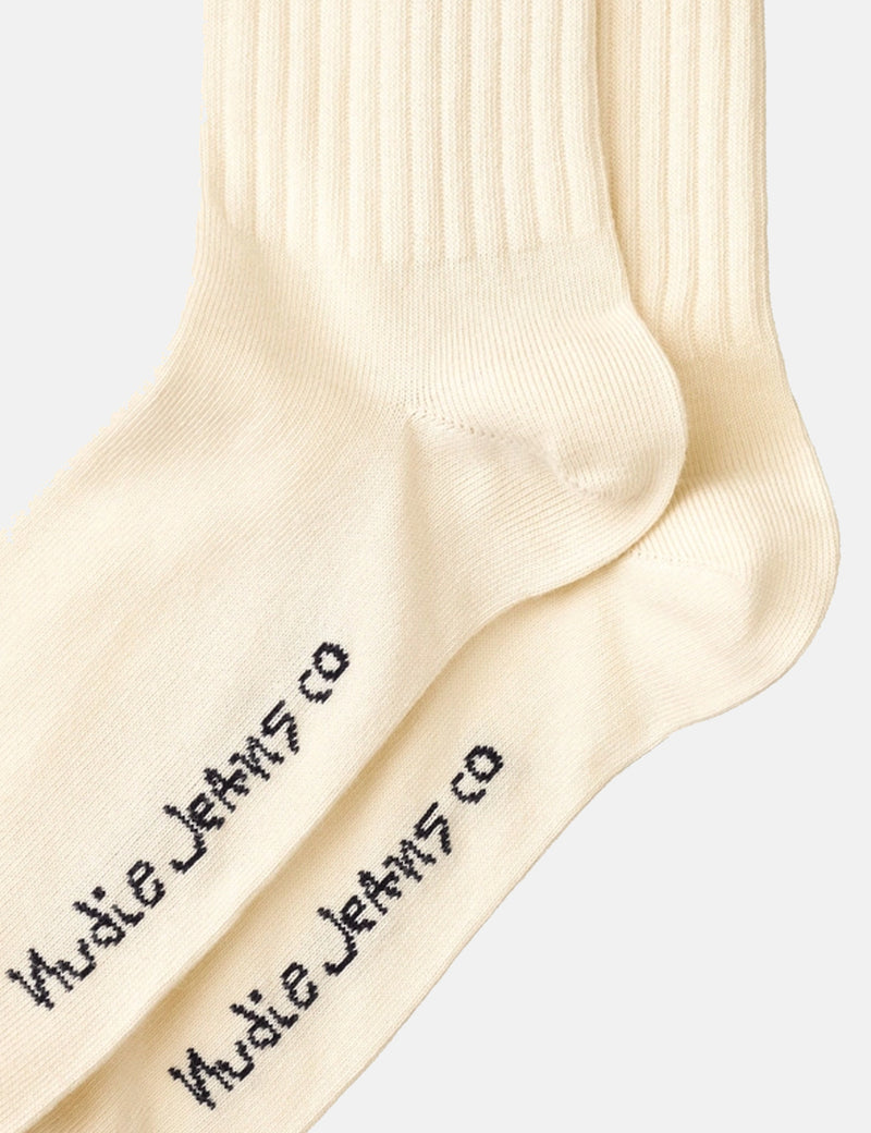 NudieAmundssonスポーツソックス-クリーム