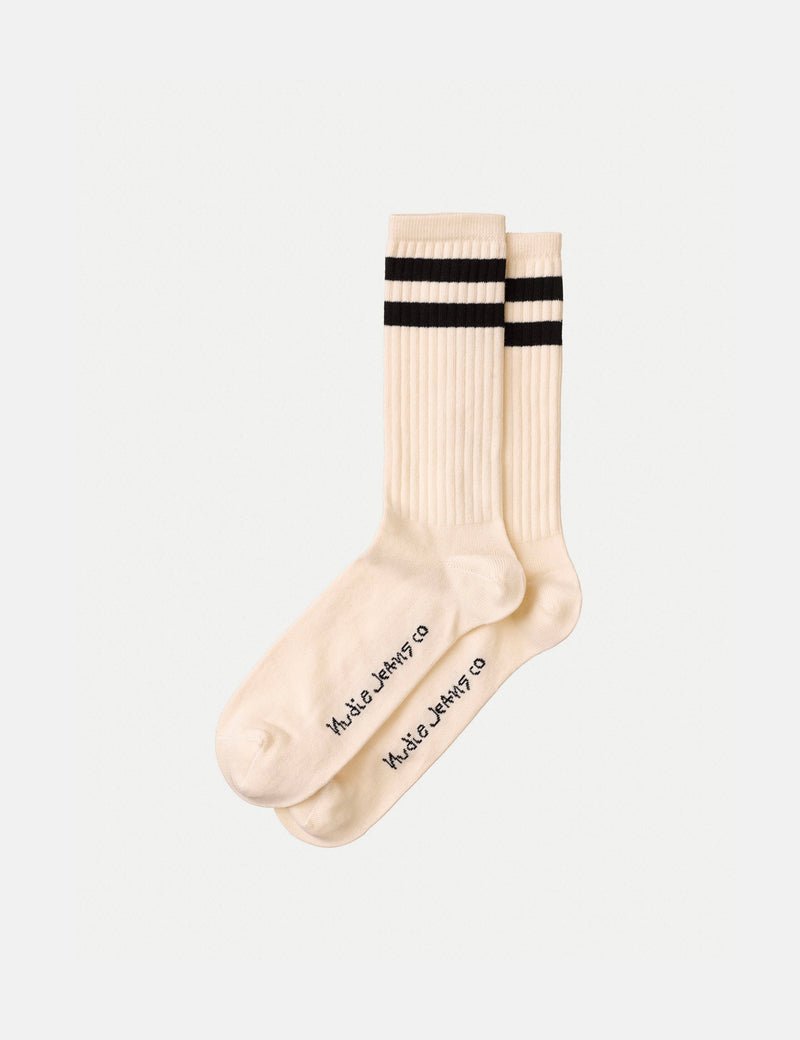 Chaussettes Sport Nudie Amundsson - Blanc Cassé