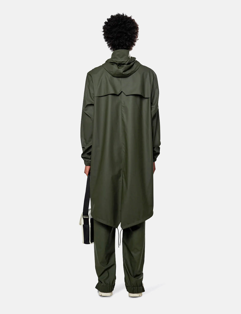 Rains Parka mit Fischschwanz - Grün