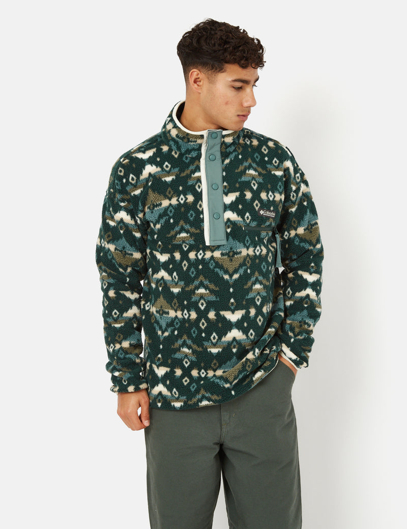 Polaire Columbia Helvetia Half Snap (imprimé Rocky Mountain) - vert épicéa