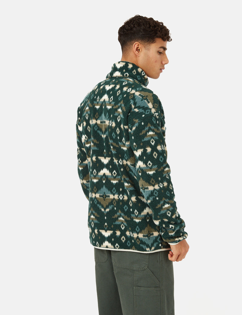 Polaire Columbia Helvetia Half Snap (imprimé Rocky Mountain) - vert épicéa