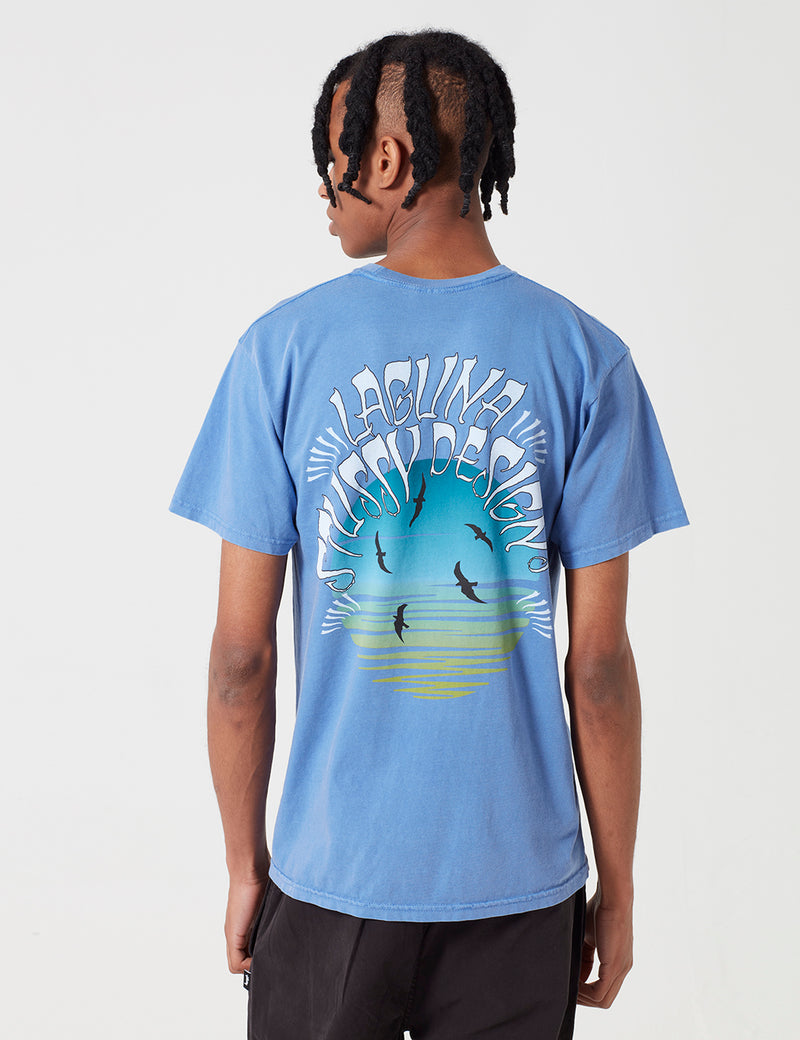 Stussy LSD Sunset Pigment Dyed T-Shirt - Blue