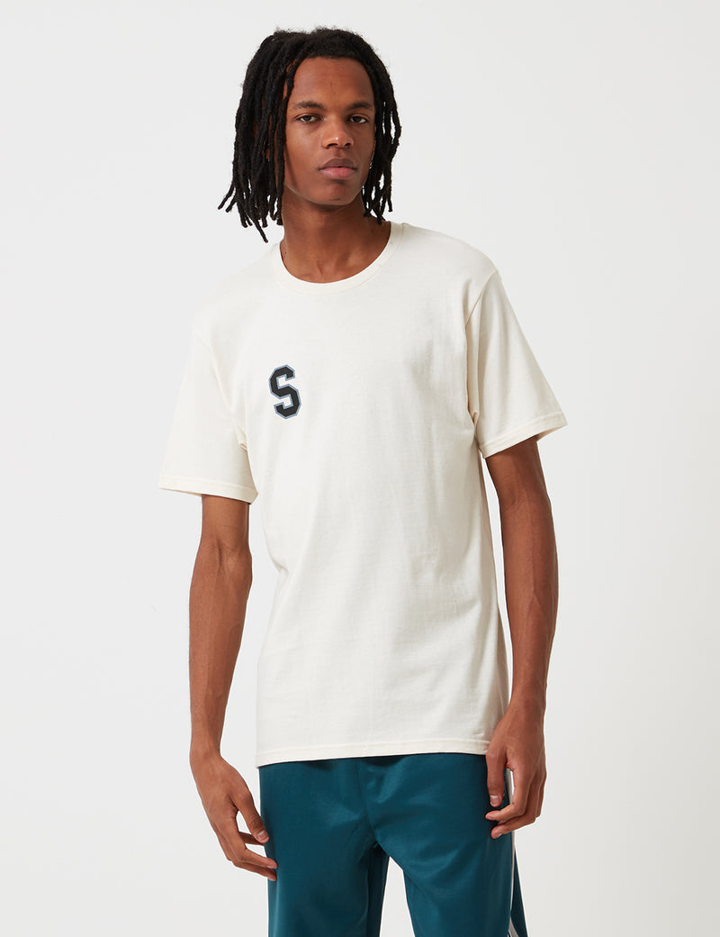 ステューシーカレッジアークTシャツ-ナチュラル