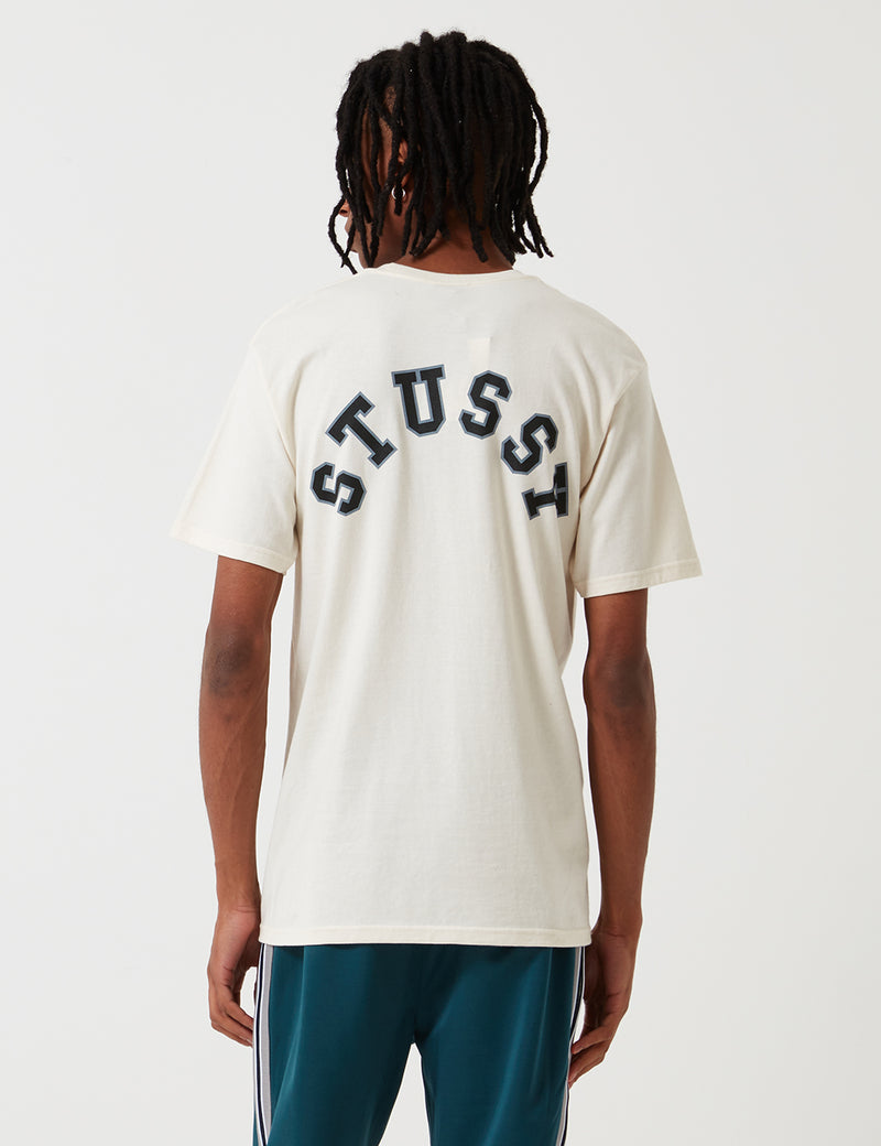 ステューシーカレッジアークTシャツ-ナチュラル